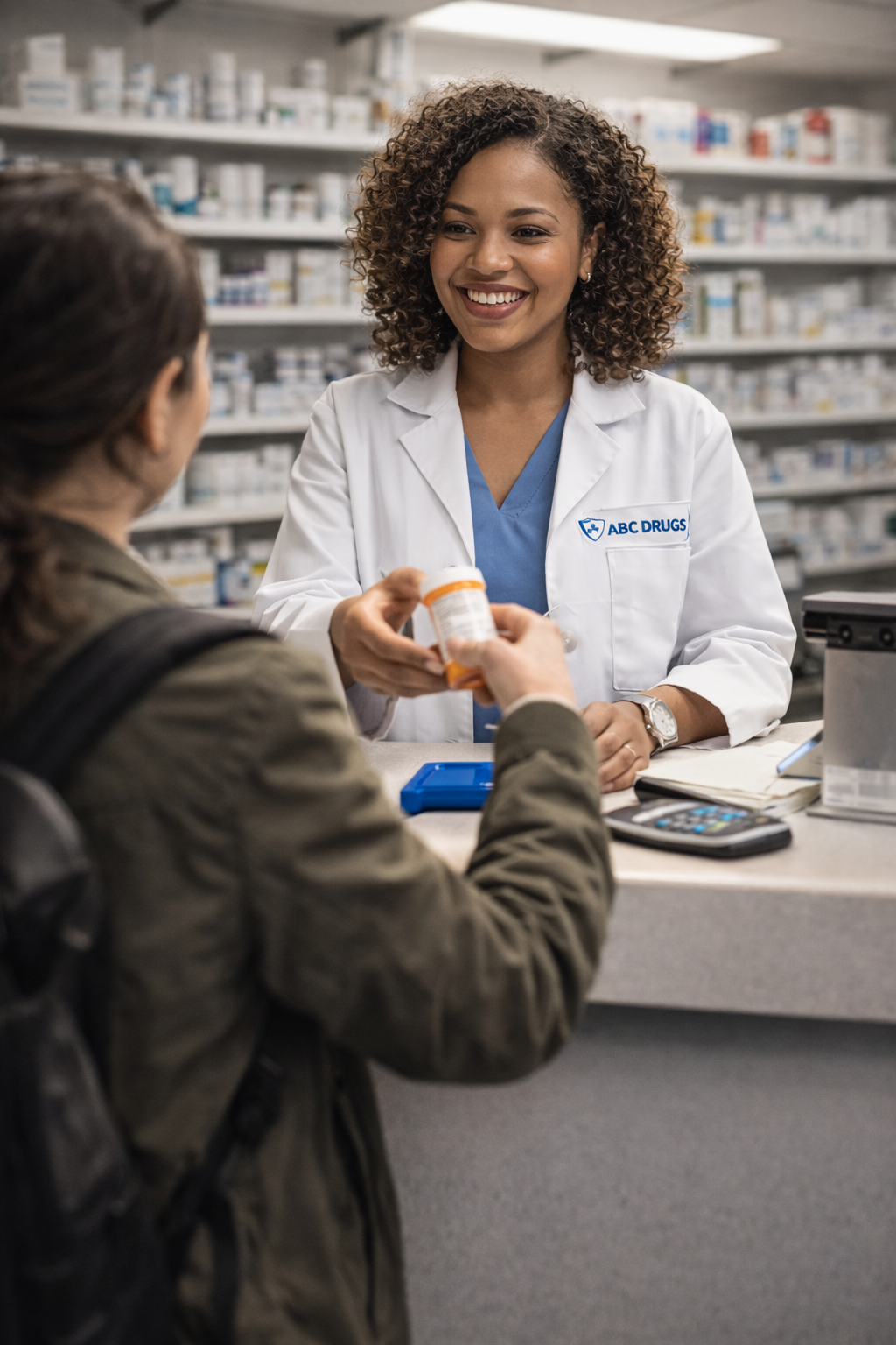 Friendly help at the counter