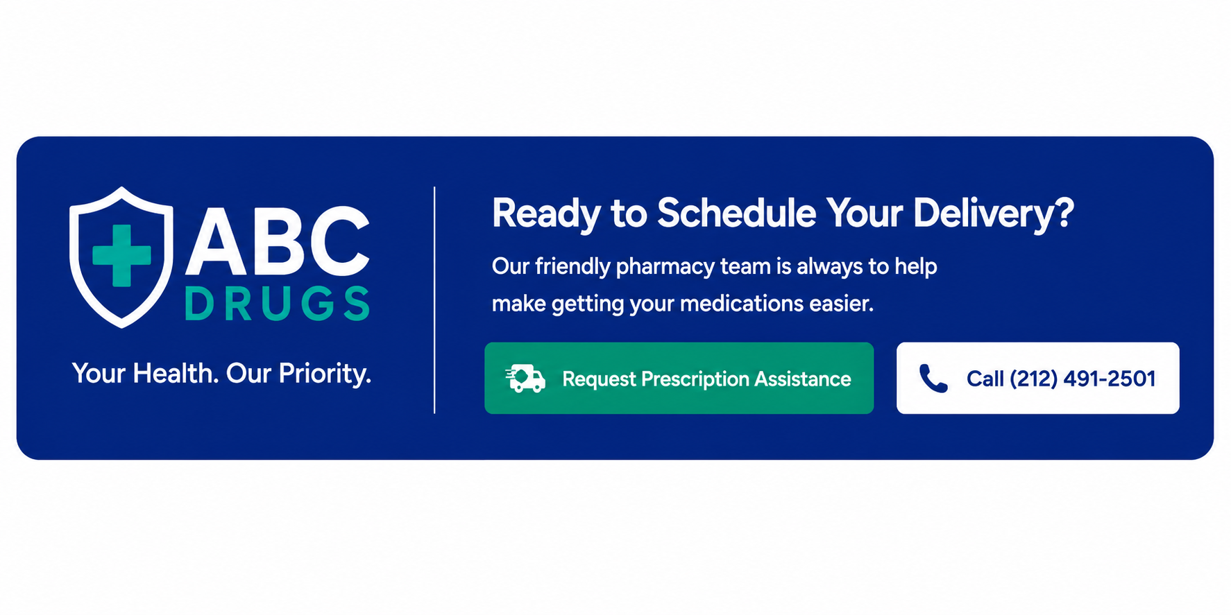 Ready to schedule your delivery with ABC Drugs?